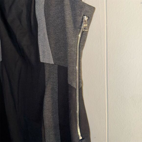 Women's Size 20 Black Gray Color Block Knee Length Dress Plus - Picture 3 of 7